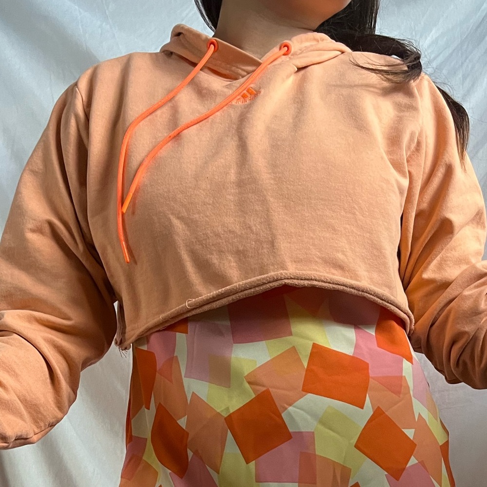 XS Adidas cropped sweatshirt in coral